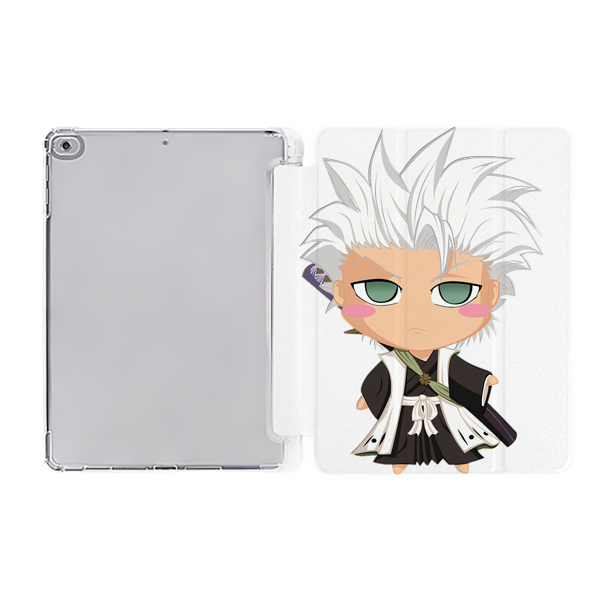 （画像用） ブリーチ 日番谷冬獅郎（ひつがや とうしろう） BLEACH Hitsugaya Toushirou IPad ケース ペン収納付き 三つ折りスタンド PUレザー×シリコン 対応機種9.5/10.5/10.9インチ